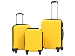 Vidaxl Conjunto De Tróleis Estojo Rígido 3 Pcs Abs Amarelo