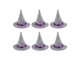 6 Peças de Mini Chapéus de Bruxa para Decorações de Halloween ALLINLESS