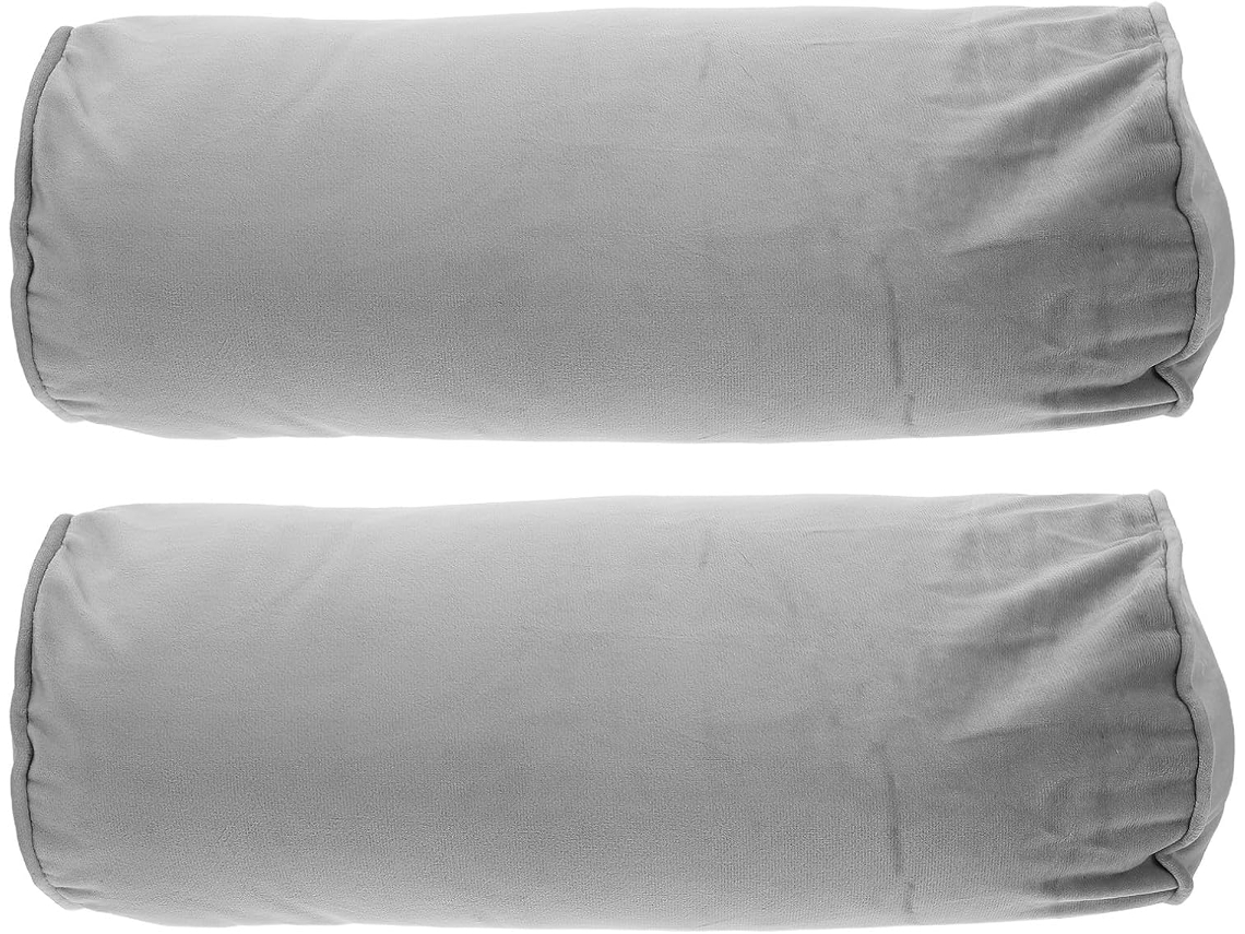 Almofadas Cilíndricas de Flanela para o Pescoço, 2 Unidades, com Capa Removível, Oferecem Suporte CHABERLU
