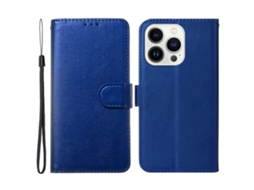 Capa Quedas Para Iphone 15 Pro Max Pele Sintética Azul