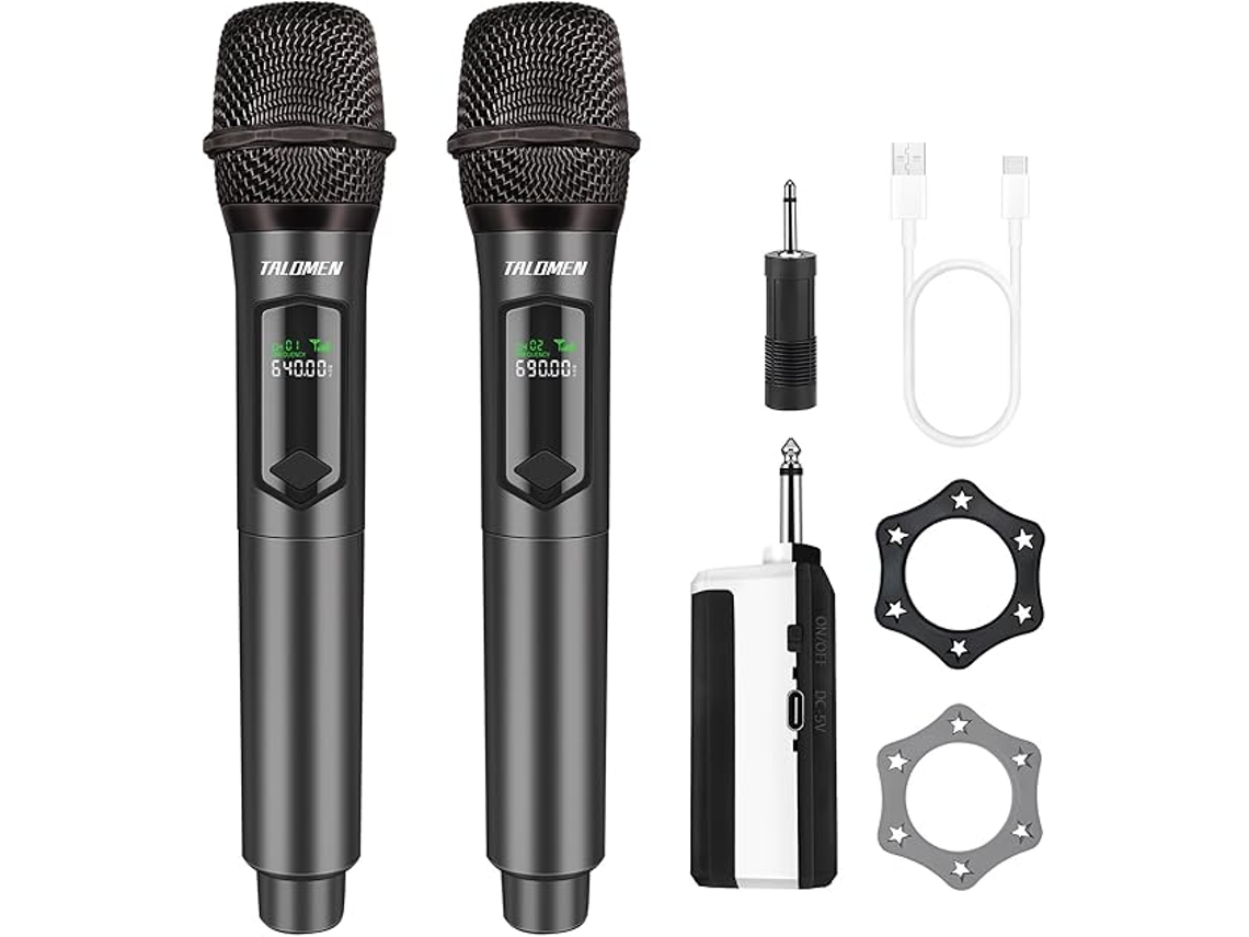 Microfone Sem Fio K60-2 Recarregável 160 Pés TALOMEN