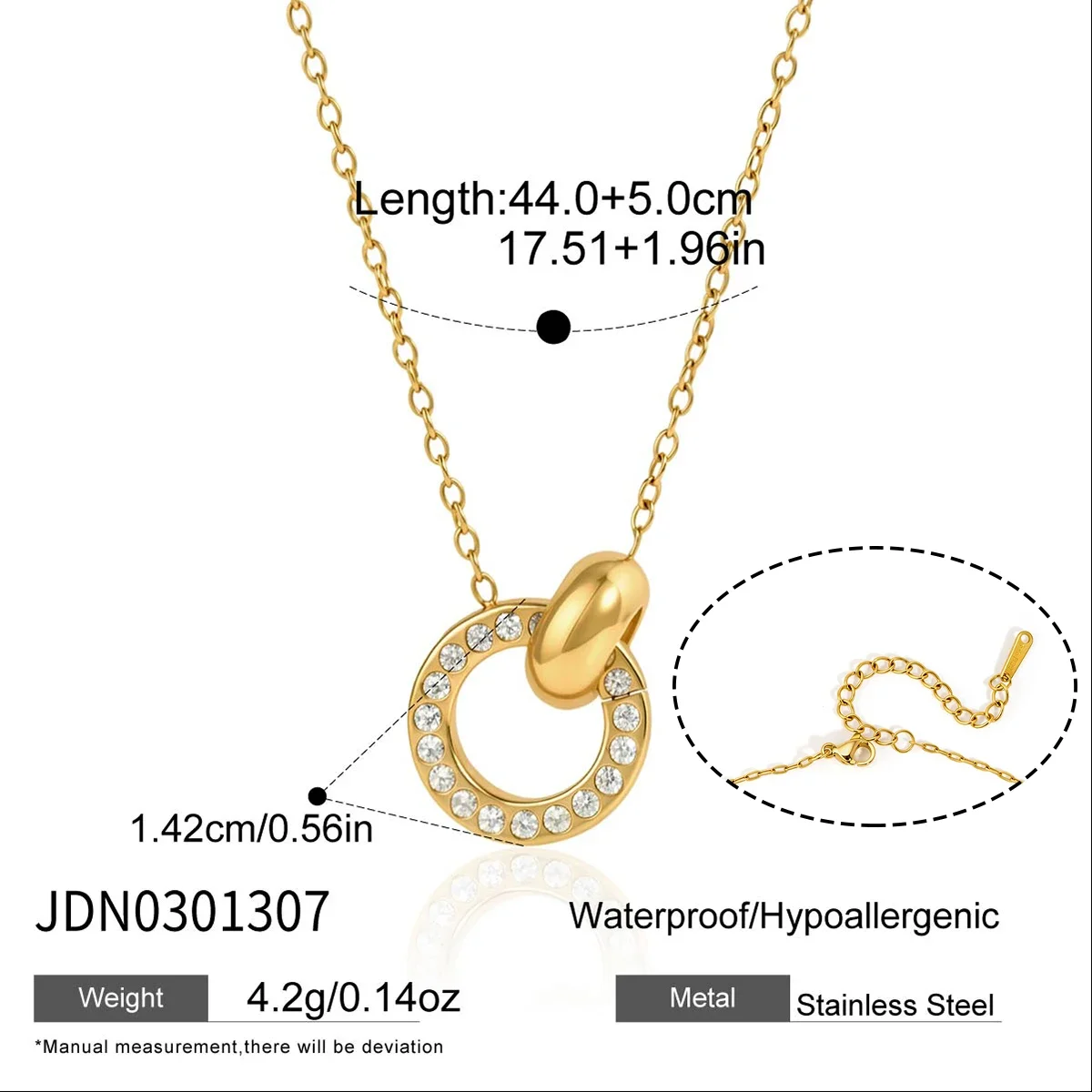 Conjunto Requintado De Colar E Pulseira Com Pingente Redondo De Zircônia