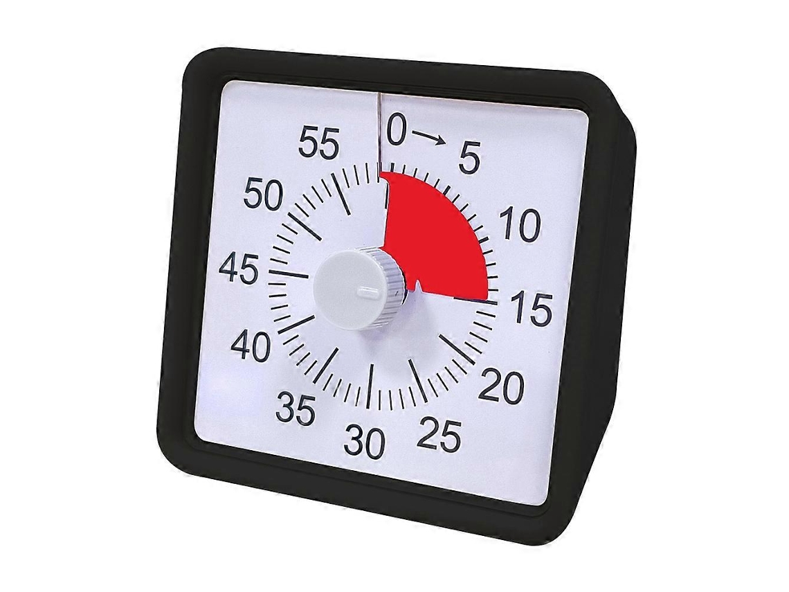 60 Minute Visual Timer For Kids, With Silent Operation Black