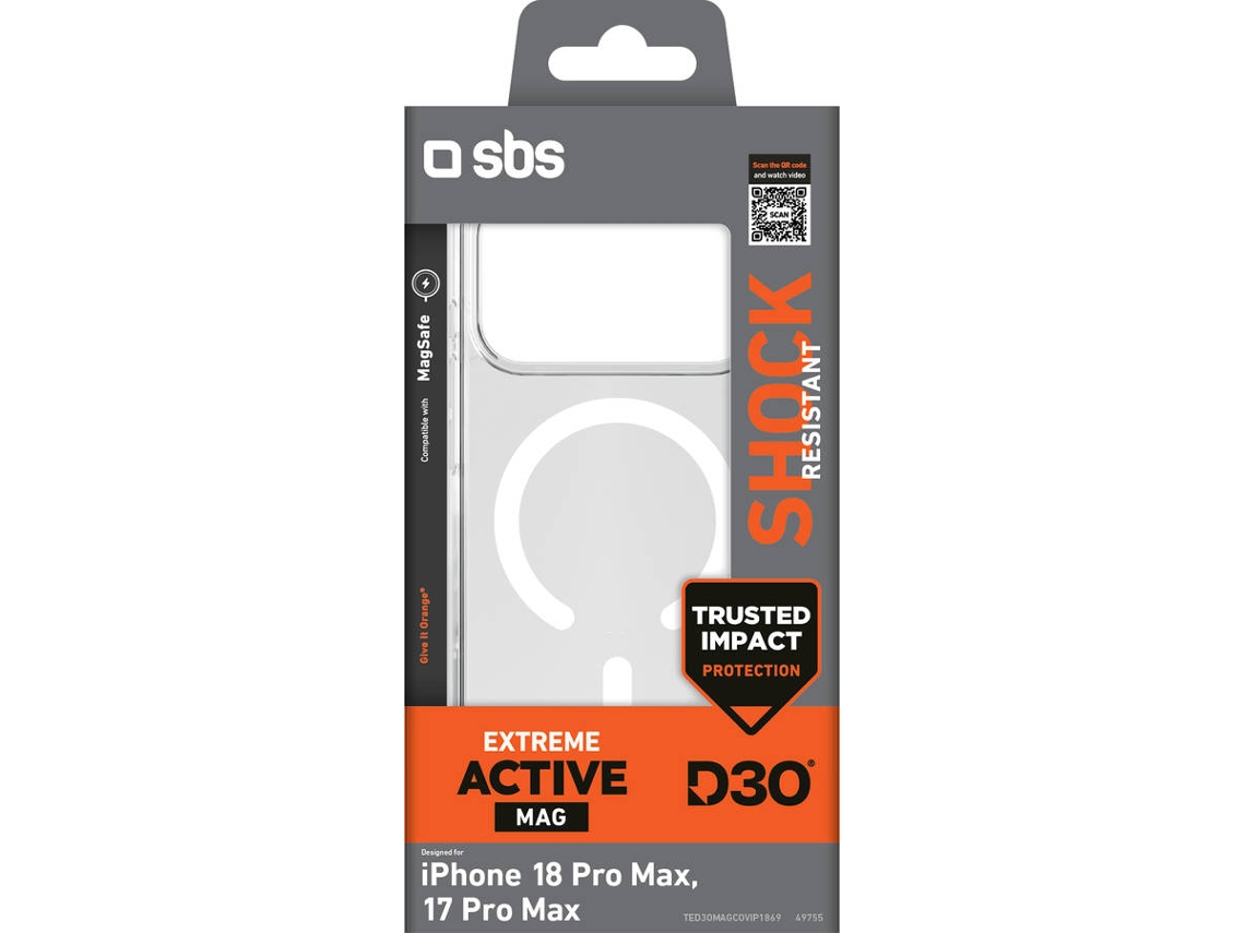 Capa SBS Extreme Active D30 iPhone 18 Pro Max/ iPhone 17 Pro Max (Transparente)