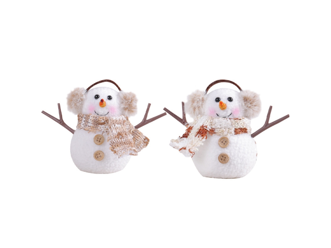 Enfeite Mini Boneco de Neve Iluminado 2pcs S/MARCA