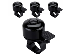 Conjunto de 4 Campainhas de Bicicleta em Preto Acessório de Segurança AQUAFORGE