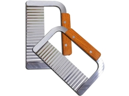 Cortador Batata Ondulado Inox com Cabo Madeira 2pcs DUREFORWARD