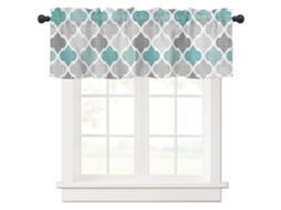 Cortina Valance Curta com Impressão Blocking para Janela 137x45cm Poliéster | S/MARCA