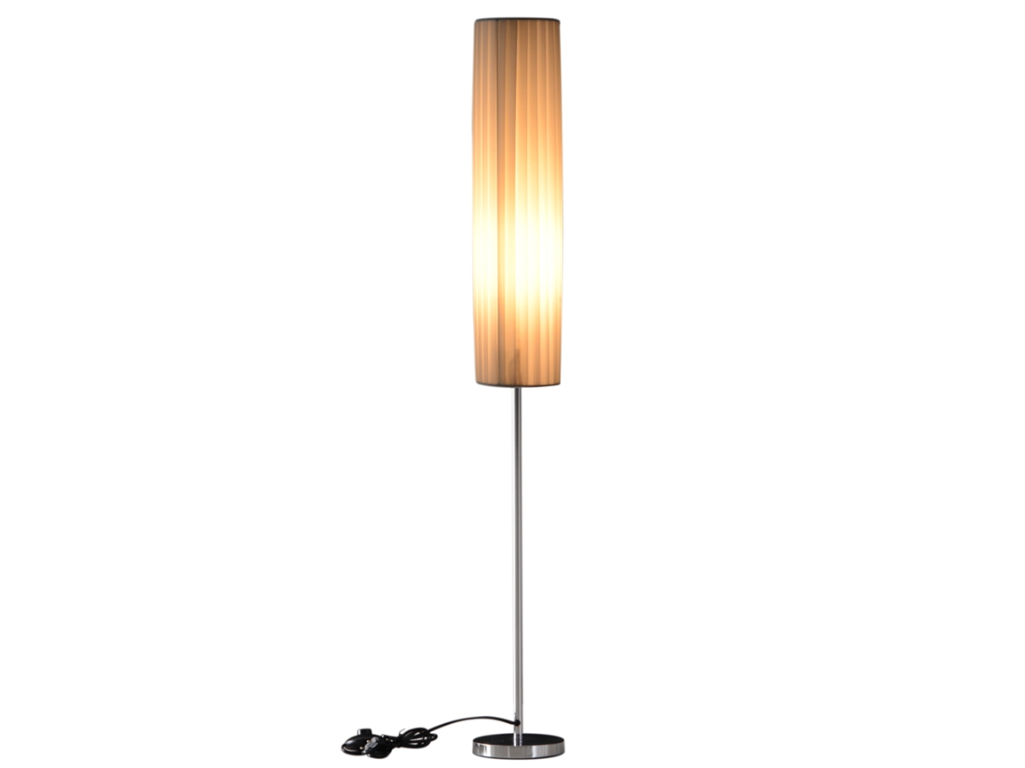 Abajur De Pé , Cor Branco, Em Aço Inoxidável, Para Sala E Quarto, Com Moderno, Base, 2 Lâmpadas E27 Baixo Consumo E Interruptor, 120cm
