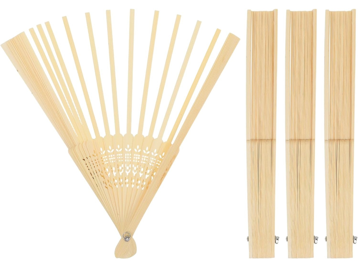 Kit De 4 Quadros Flexíveis Para Eventos Japoneses Em Bambou E Metal Bege, Fáceis De Montar,