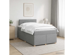 Vidaxl Cama Box Spring Com Colchão Cinzento-claro 120 X 190 Cm Tecido