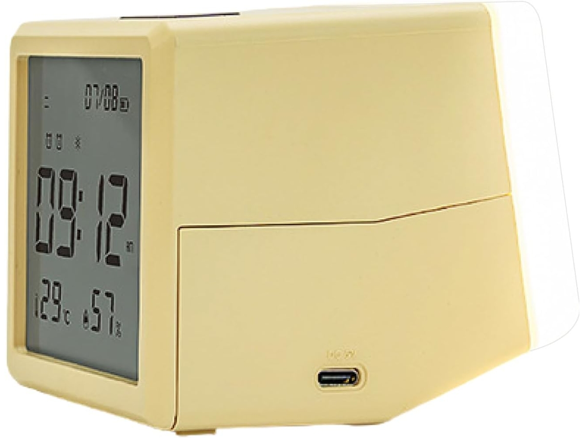 Despertador Infantil Com Visor Led, Temperatura, Umidade E Luz Suave