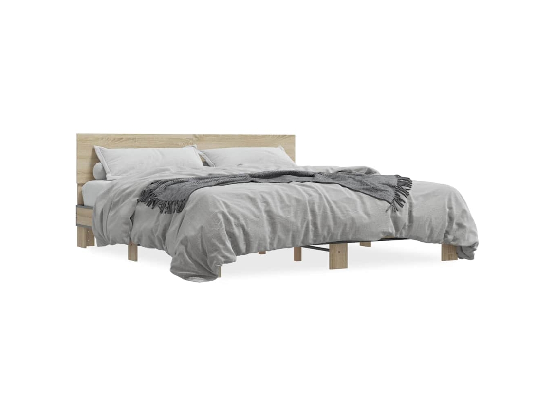 Bed Frame, Bed Frames Vidaxl Marrom Madeira Processada (200 X 200 Cm)