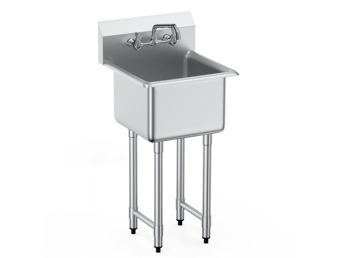 Lava Loiça Industrial E Profissional Em Inox Com Torneira 360º E Bancada Tekmaquinas