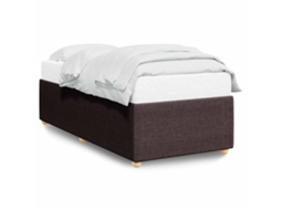 Estrutura de Cama Tecido Castanho Escuro MAISON EXCLUSIVE (90x200 cm)