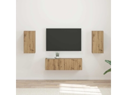 Vidaxl Conjunto De Gabinete De Parede Para Tv 4 Unid.
