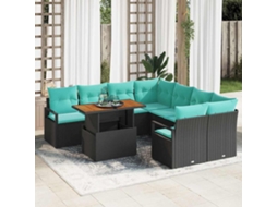 Vidaxl Conjunto De Sofá De Jardim 9 Unid. 8-número De Lugares