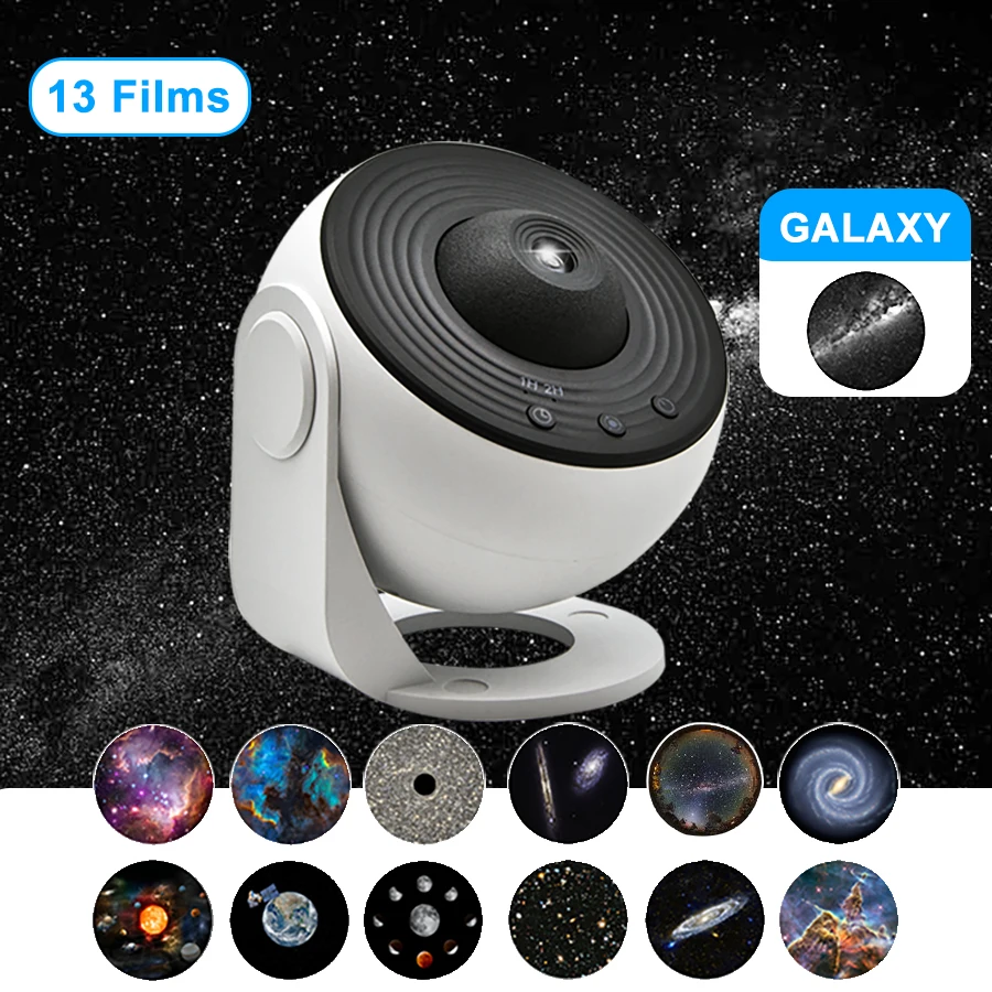 Novo Projetor de Estrelas e Galáxias 13 em 1 para Planetário, Luz Noturna Hd, Projetor de Estrelas e Auroras para Decoração Quarto Infantil BRILVIBERA