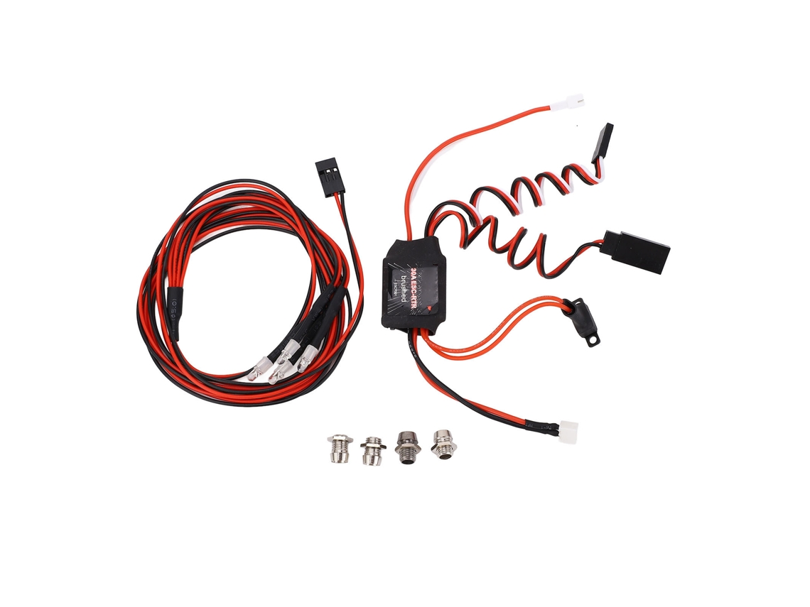 Controlador De Velocidade Esc De 30a Com Luzes Vermelha E Branca Para Carros Rc 1/18 1/24 1/28