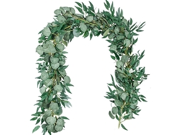 Laxiscreed Coroa De Uva Artificial De 180cm Com Folhas De Eucalipto Para Decoração E Festas