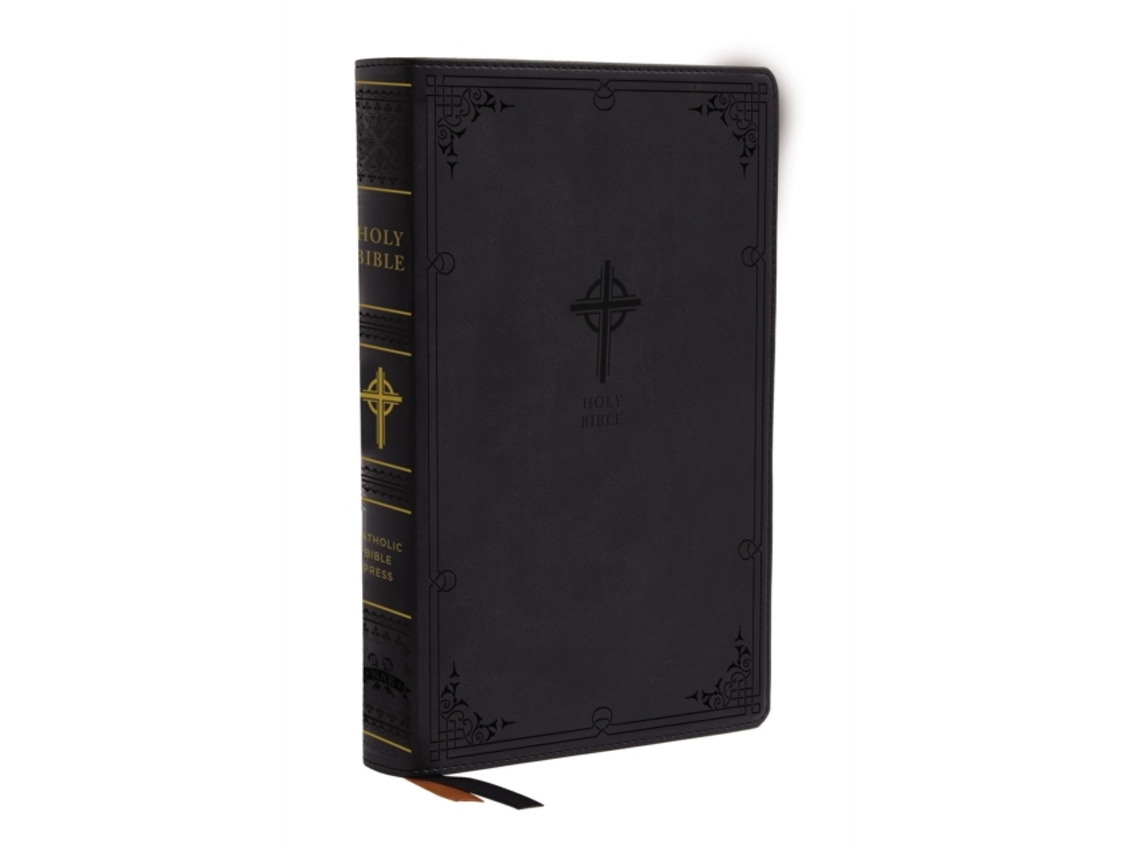 Livro NABRE, New American Bible, Revised Edition, Catholic Bible, Large Print Edition, Leathersoft, Black, Thumb Indexed, Comfort Print (Inglês)