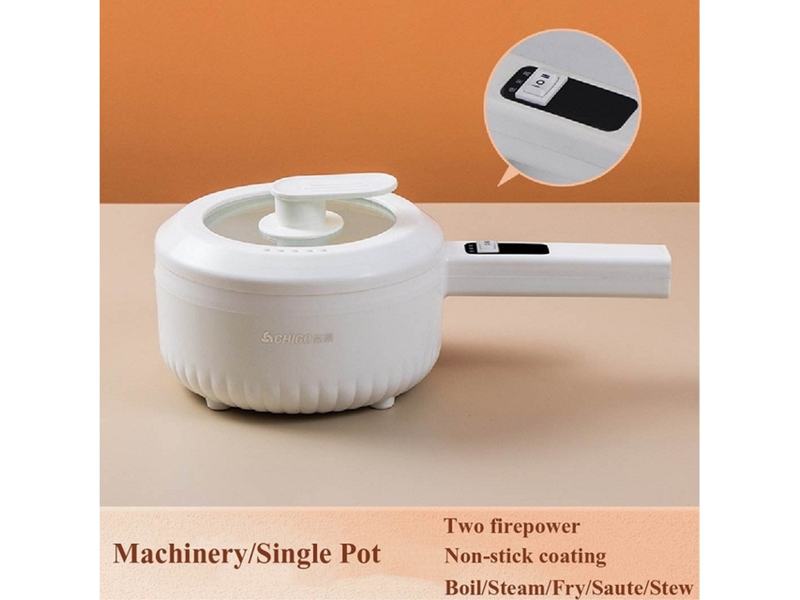 Panela Elétrica para Macarrão Multifuncional Multifuncional Panela Quente Antiaderente Doméstica de Camada Dupla 1,6 L