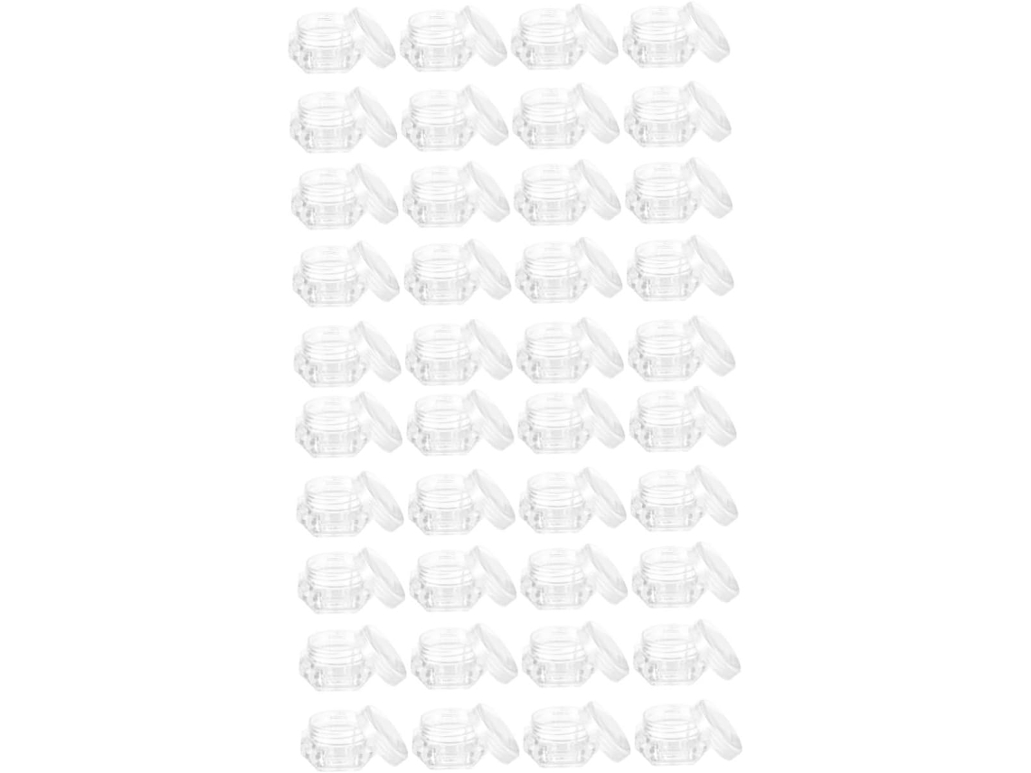 Conjunto De 40 Potes Cosméticos Em Formato De Diamante, Recarregáveis, Para Sombras E Pós.