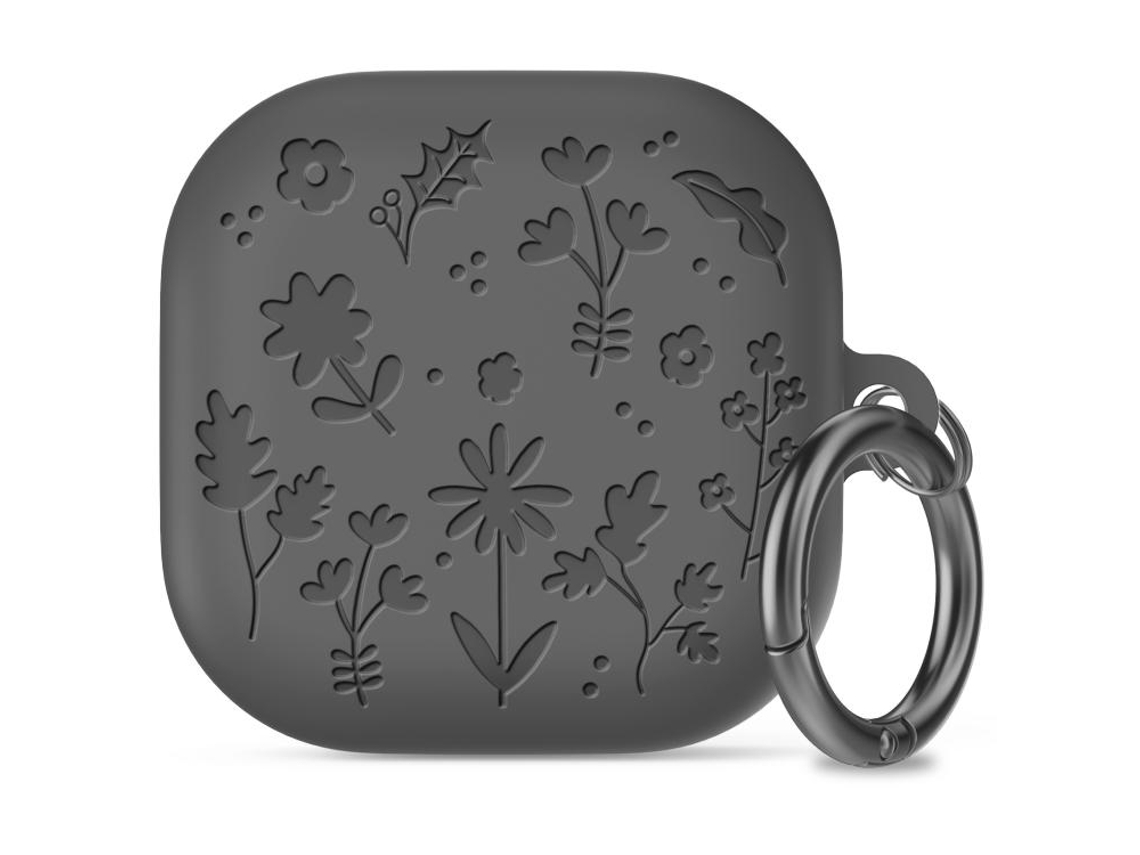 Capa Protetora Halinuia Silicone Dividida Floral Modelo Wg199 (compatível Galaxy Buds4/4 Pro, Estampa Flora)