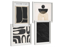Composição De Quadros Formas Abstratas Mármore Espelharte (4 Peças)