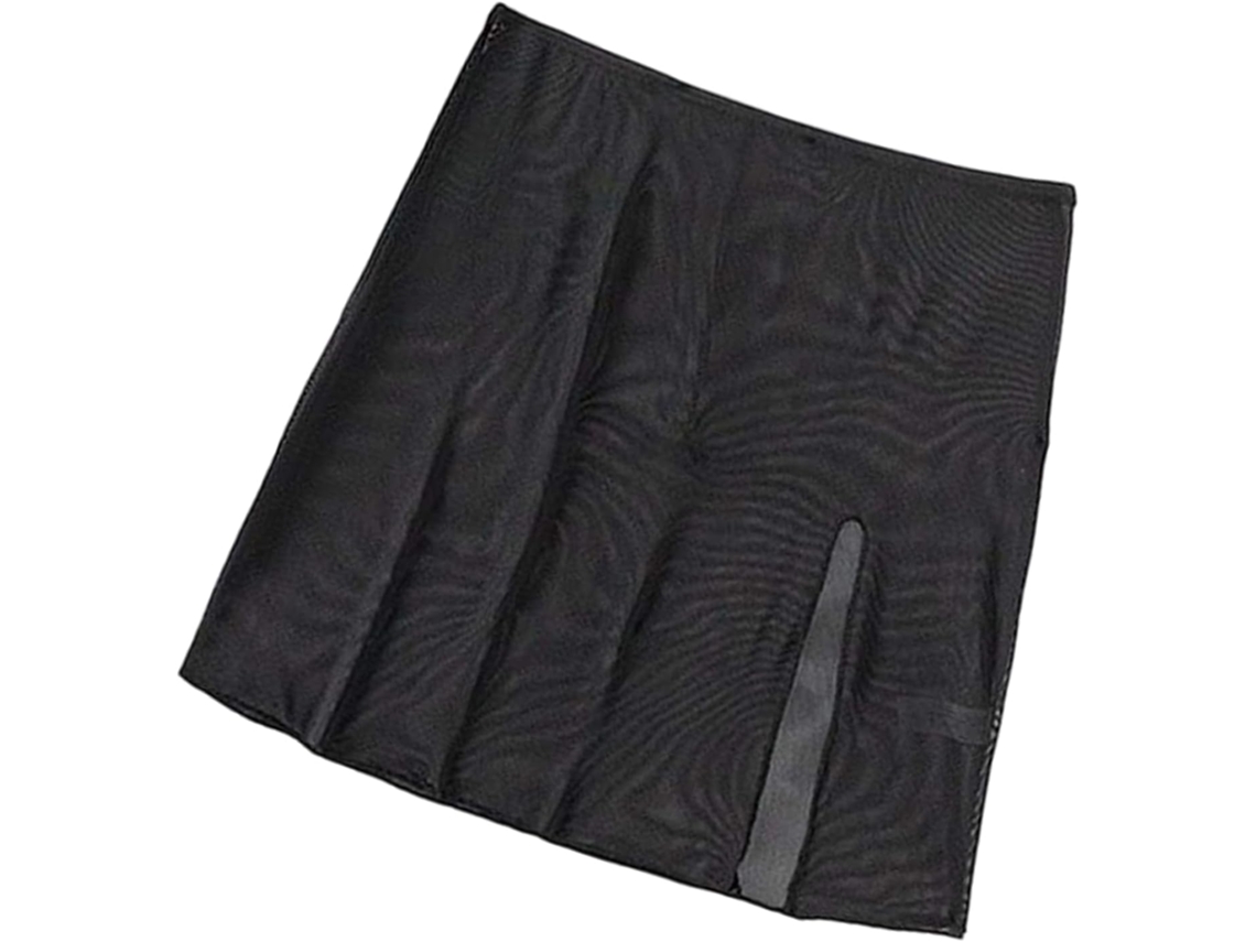 Saída de Praia Curta Feminina com Fenda Lateral Transparente SFUSHOS