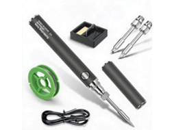 Ferro De Soldar Portátil Usb Temperatura Ajustável De 330°c A 450°c, 3 Pontas De Solda Digitallab cinza