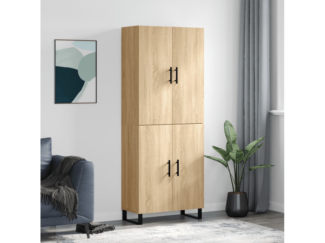 Vidaxl Armário Alto 69,5x34x180 Cm Derivados De Madeira Cor Sonoma