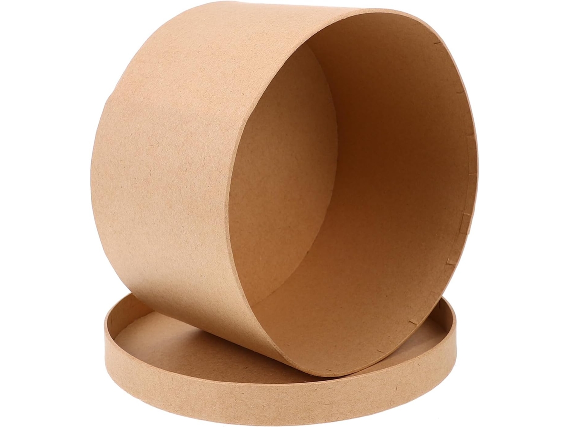 Caixa Redonda De Papel Kraft Para Sobremesas, Com Superfície Lisa E Design Prático Para Armazenar Bolos Cupcakes