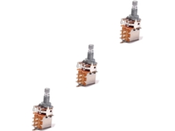 Conjunto De 3 Botões De Volume Para Potenciômetro De Guitarra A250k Com Eixo Serrilhado Grosso