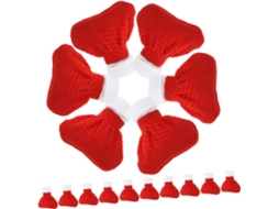 Capas Decorativas Para Pés De Cadeiras Natal Antirriscos Tecido Vermelho Macio Casa, Catering E Restaurantes 16 Peças