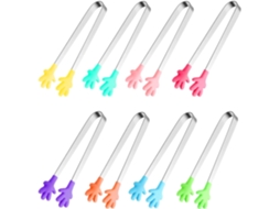 Conjunto Sunenlyst Com 8 Mini Pinças De Silicone Em Formato Mão, 12, 7cm, Coloridas, Ideais Para Crianças Pequenas