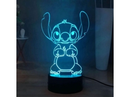 Lâmpada de noite Nova Line, 3D Stitch, anime, LED, 16 cores, controle remoto, USB, decorativa S/MARCA