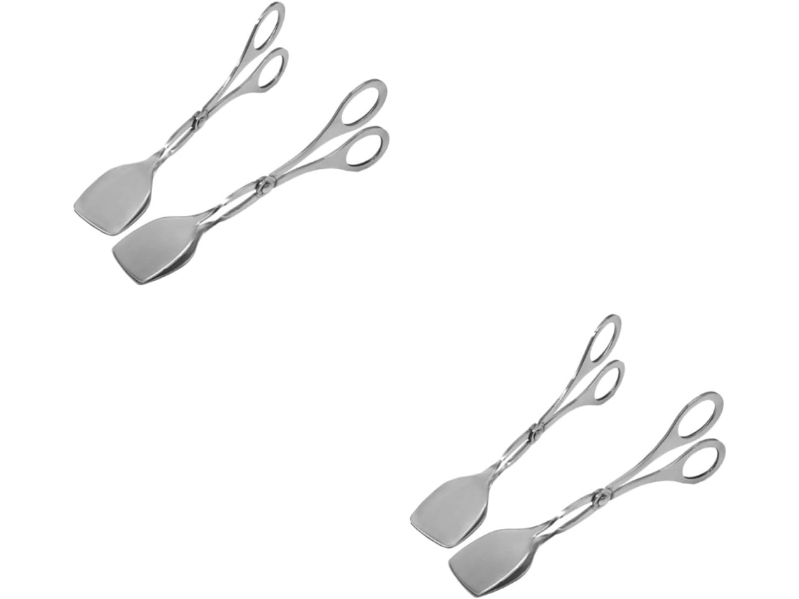 Abaodam Conjunto De 2 Pinças Aço Inoxidável Para Alimentos, Aderência Firme Para Grelha, Buffet, Cozinha, Utensílios De