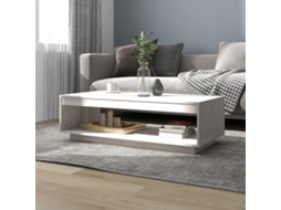 Vidaxl Mesa De Centro 110x50x33,5 Cm Madeira De Pinho Maciça Branco