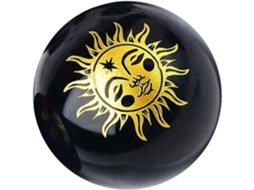 Esfera Energizante Feita Obsidiana Negra Acabamento Delicado Aparência Elegante Decoração Interiores GOKOCO
