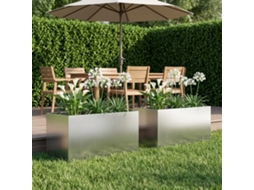 Vidaxl Vaso De Jardim 2 Unid. Prateado 100 X 50 X 50 Cm Aço Inoxidável