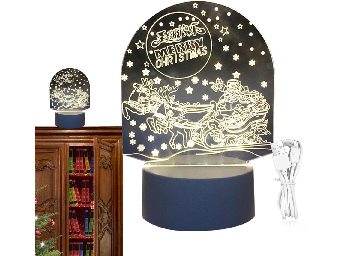 Luminária De Natal – Abajur Cabeceira Pequeno Mesa Led, Luz Noturna Sensível Ao Toque, Decoração De Mesa Para Sala