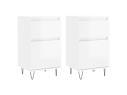 Conjunto de Aparadores 40x35x70 cm Derivados de Madeira Branco Brilhante MAISON EXCLUSIVE