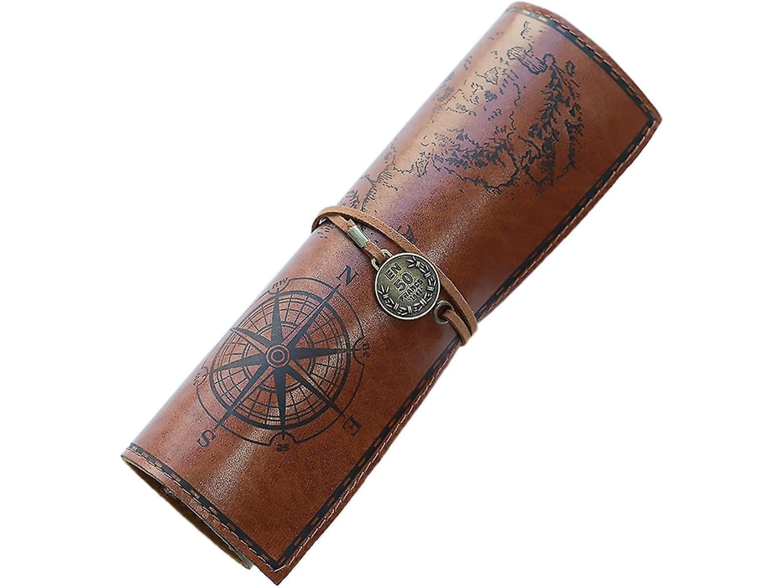 Estojos YH a granel, estojo criativo retrô, estojo vintage de couro e lona, ​​estojo retrô multifuncional para canetas, estojo para lápis e estojo para tinta da Br Chennnls