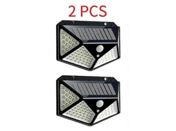 4x 100led Energia Solar Para Exterior Sensor De Movimento Luzes De Parede Para Jardim Lâmpada De Segurança Slowmoose (2 Peças)