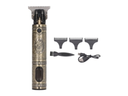 Mali cortador de Cabelo Profissional Portátil Recarregável com Display Lcd e 3 Pentes Dourado