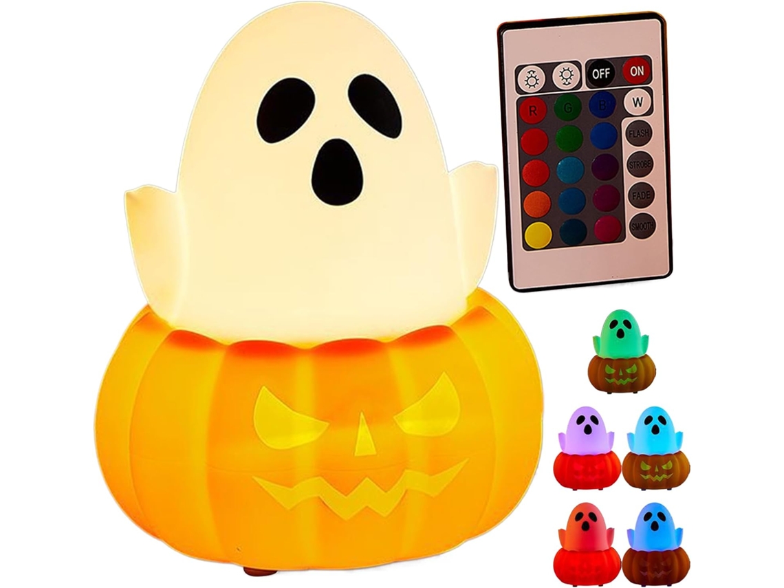 Luminária Noturna De Halloween, Fantasma De Silicone Para O Halloween Decorações Led Fofas, Ilumin Gokoco