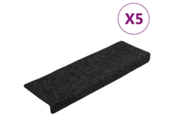 Conjunto de 5 Tapetes de Escada Autoadesivos Pretos com Borda Retangular MAISON EXCLUSIVE (65x21x4 cm)