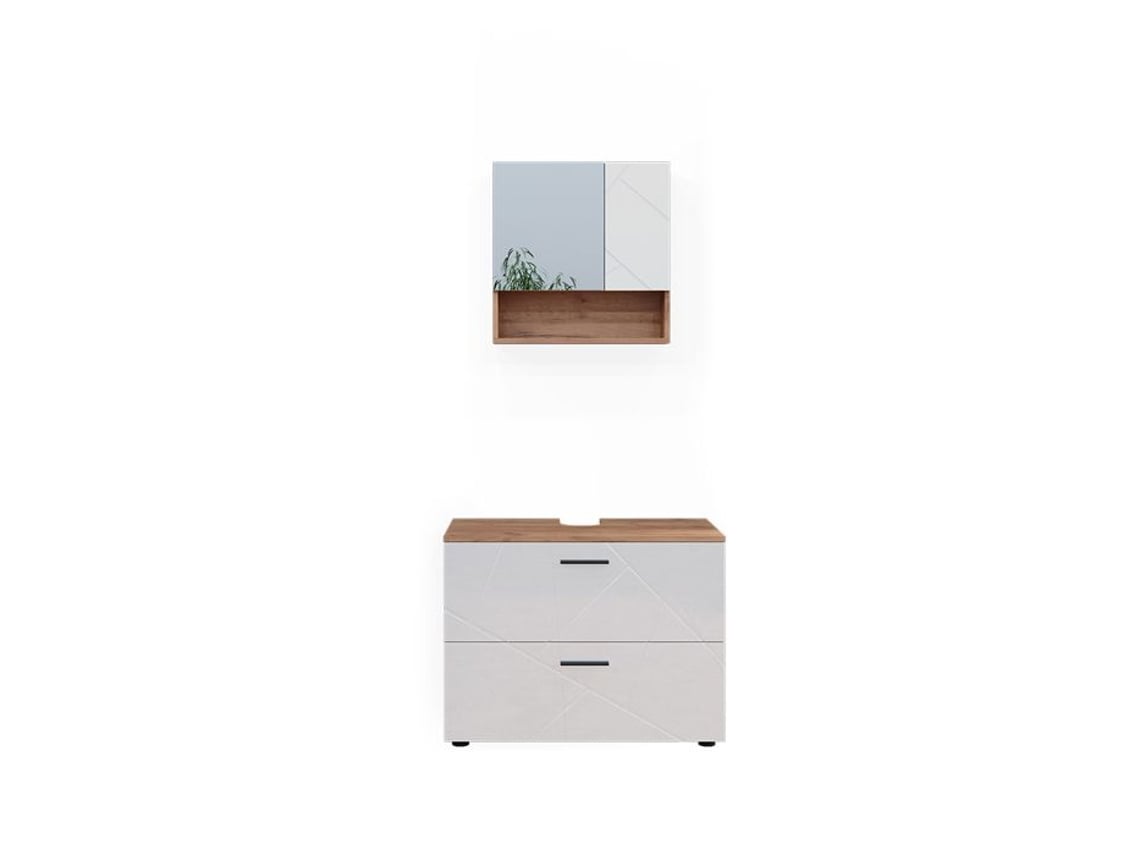 Conjunto de móveis de banheiro Vicco Irma, Carvalho, 2 peças