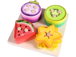Jogo Educativo De Empilhar Com Colunas E Brinquedo Madeira Para